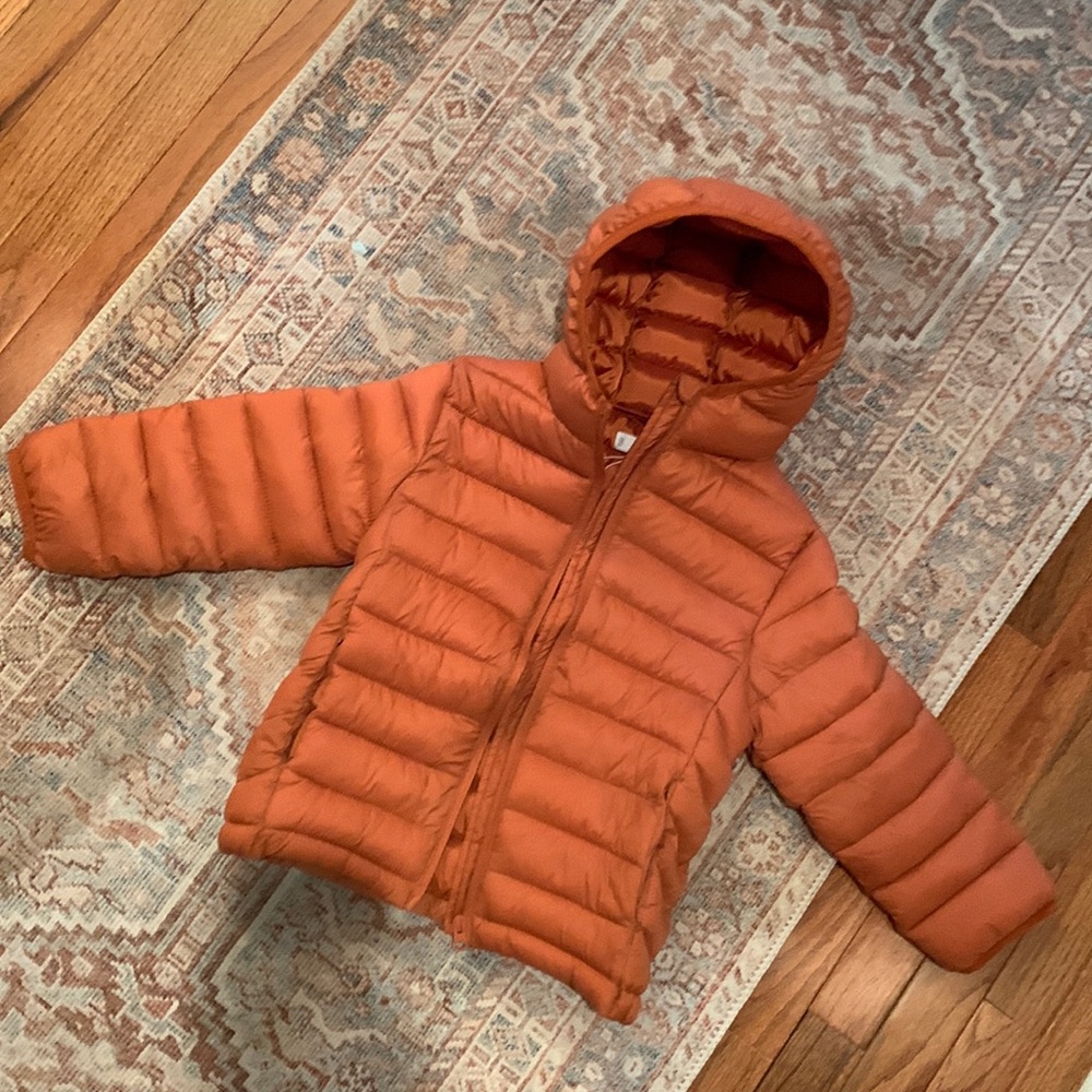 Mango Rusty Orange Ultra Light Quilted Boys Puffer Jacket Size 7